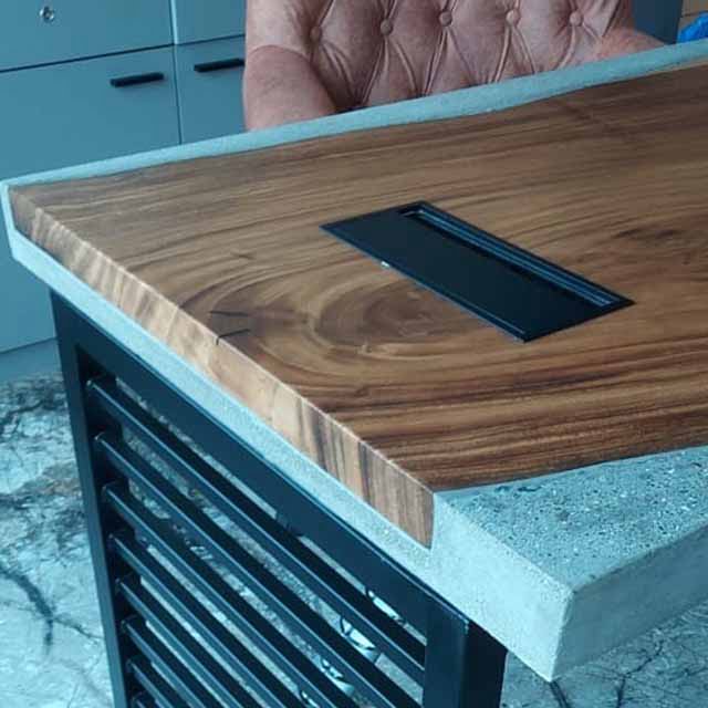 Live Edge Concrete Table - Image 3