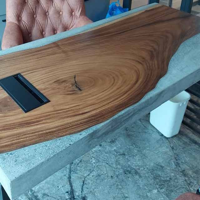 Live Edge Concrete Table - Image 2