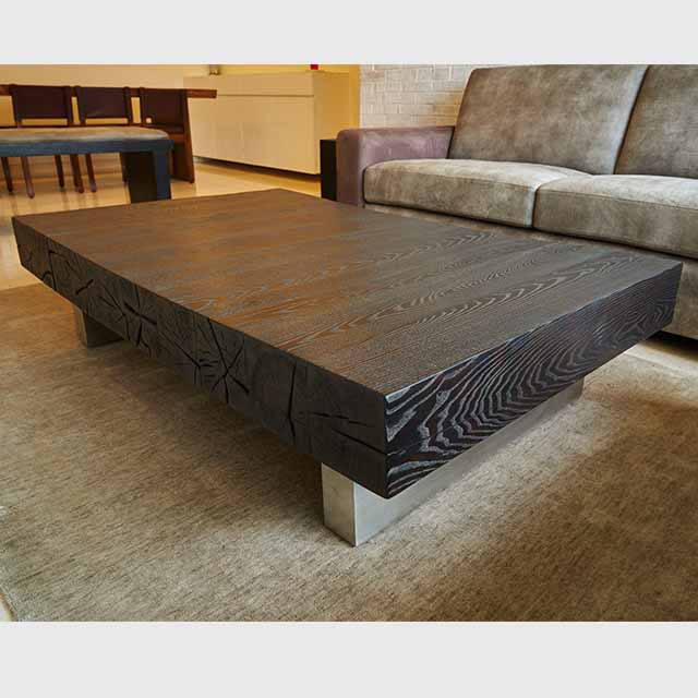 Solid Wooden Crackling Ash Coffee Table