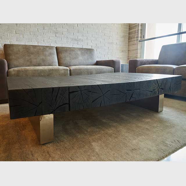 Solid Wooden Crackling Ash Coffee Table - Image 2
