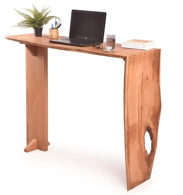 Live Edge Drop Down Oak Office Table
