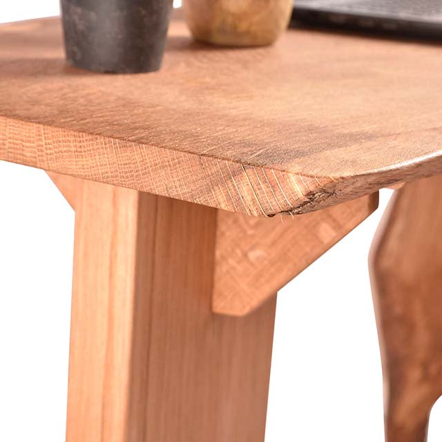 Live Edge Drop Down Oak Office Table - Image 5