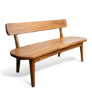 Solid Wood Deep Curved Bench Of East Indian Walnut