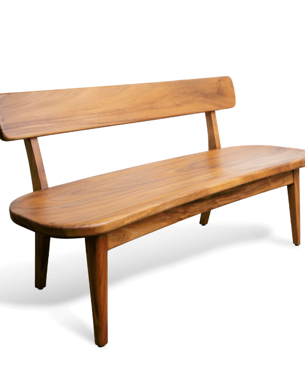 Solid Wood Deep Curved Bench Of East Indian Walnut