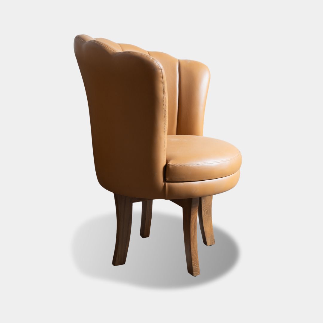 Teak Wood Flowery Rotating Lounging Chair - Image 2