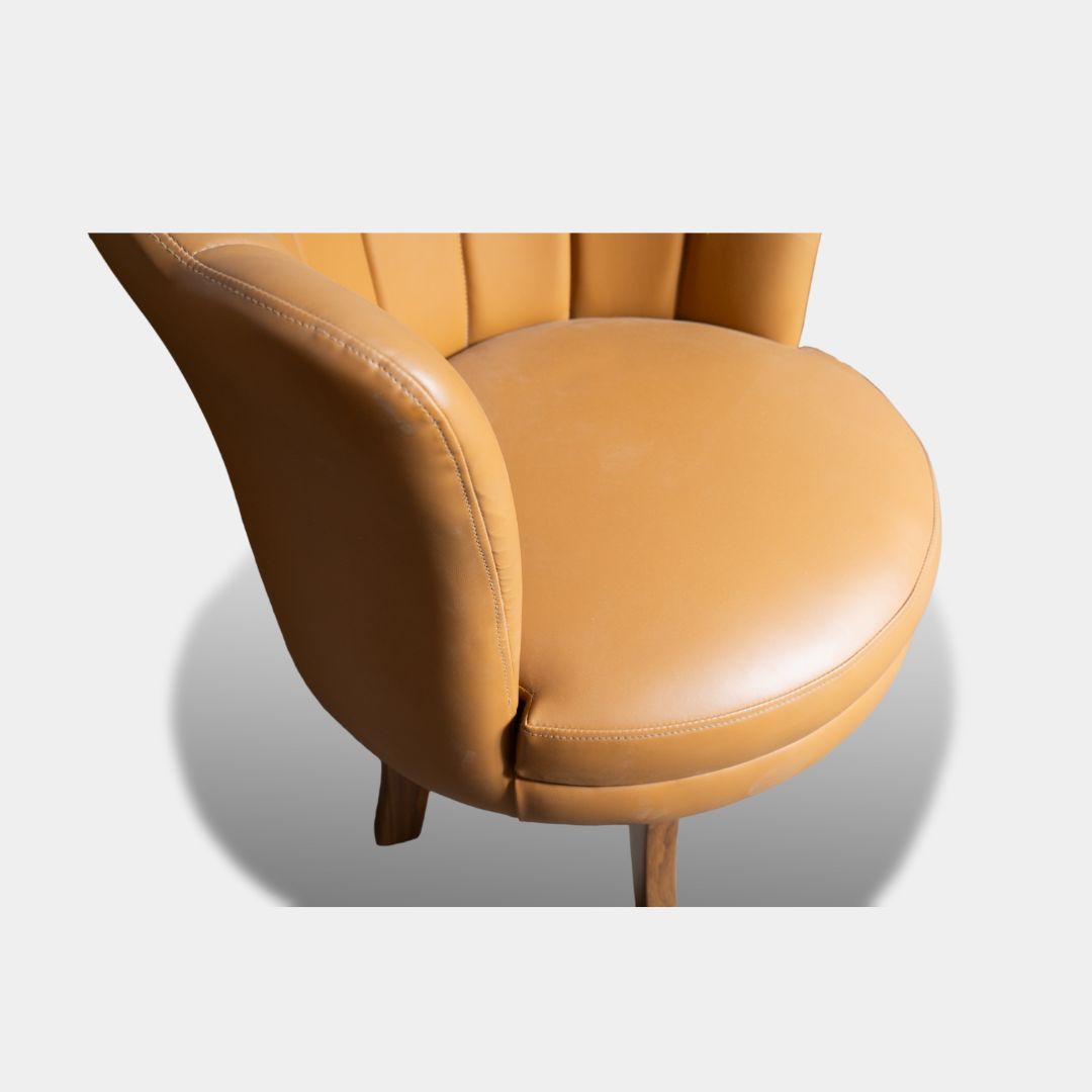 Teak Wood Flowery Rotating Lounging Chair - Image 3