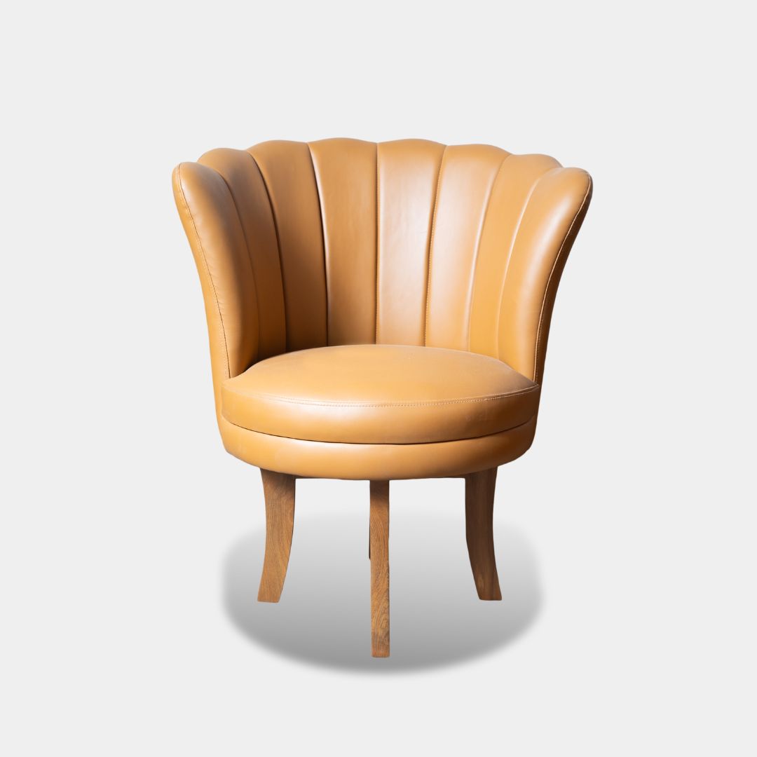 Teak Wood Flowery Rotating Lounging Chair