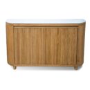 Solid Wood Fluted Console – Handcrafted White Ash Entryway Furniture