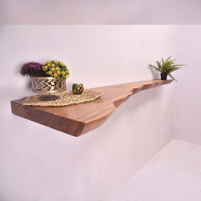 Custom Made Live Edge Flying Shelf