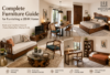 Furniture for a 2BHK Home with wooden sofa, dining table, storage bed, wardrobe and coffee table by Wootique