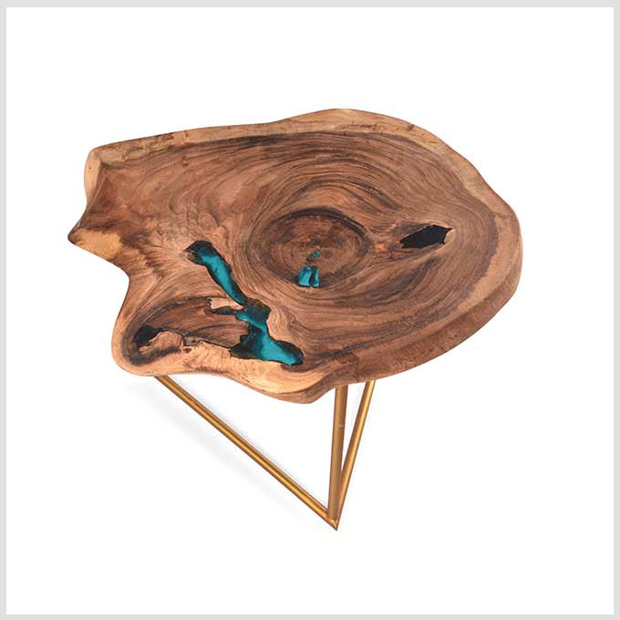 Live Edge Epoxy Gold and Resin - Live Edge Wood - Image 4