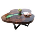 Epoxy Resin Green Bean Coffee Table - Live Edge Wood