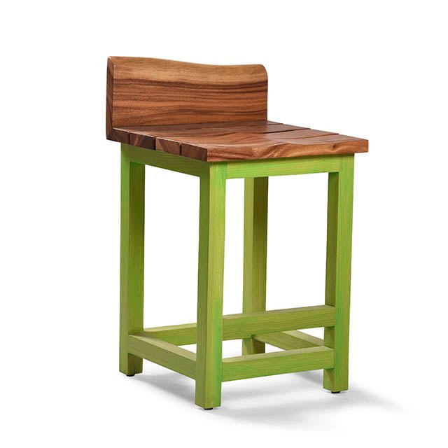 Live Edge Green Twisted Bar Stool - Image 3