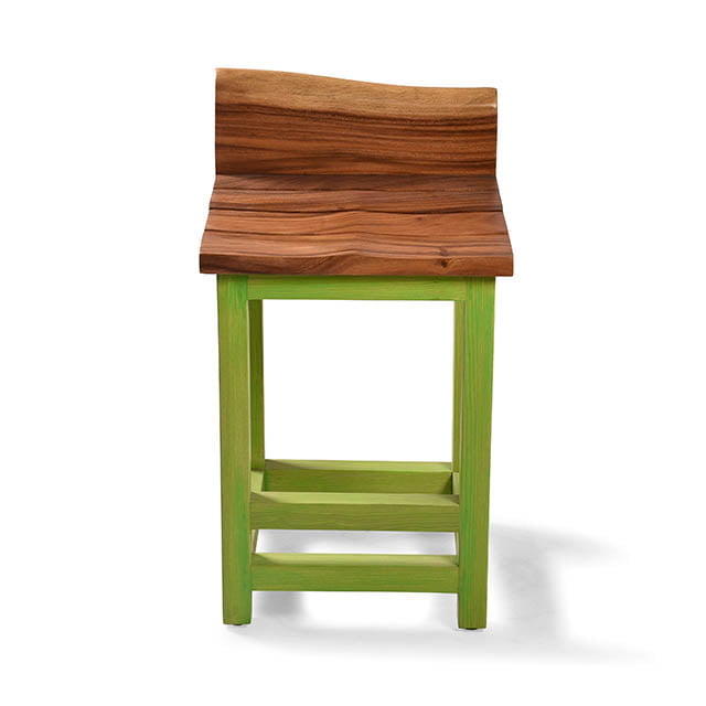 Live Edge Green Twisted Bar Stool - Image 2