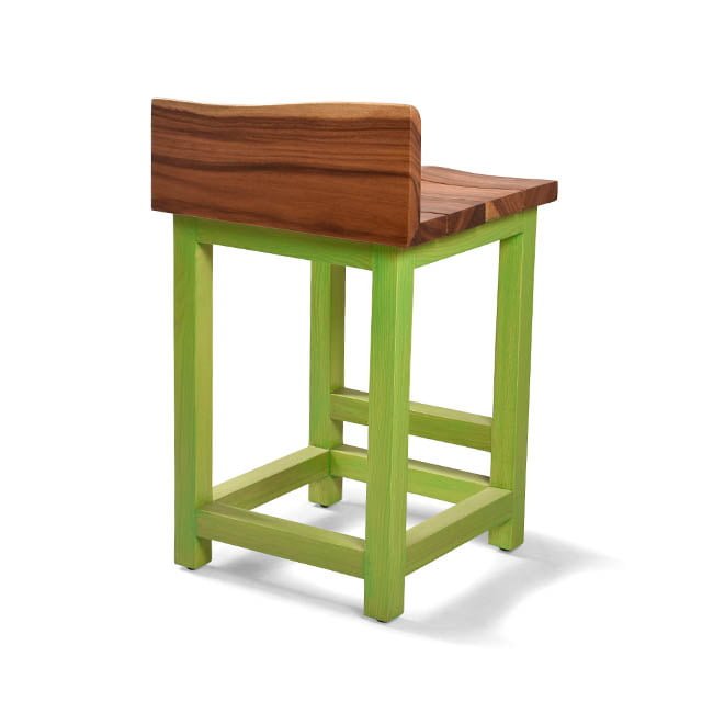 Live Edge Green Twisted Bar Stool - Image 4