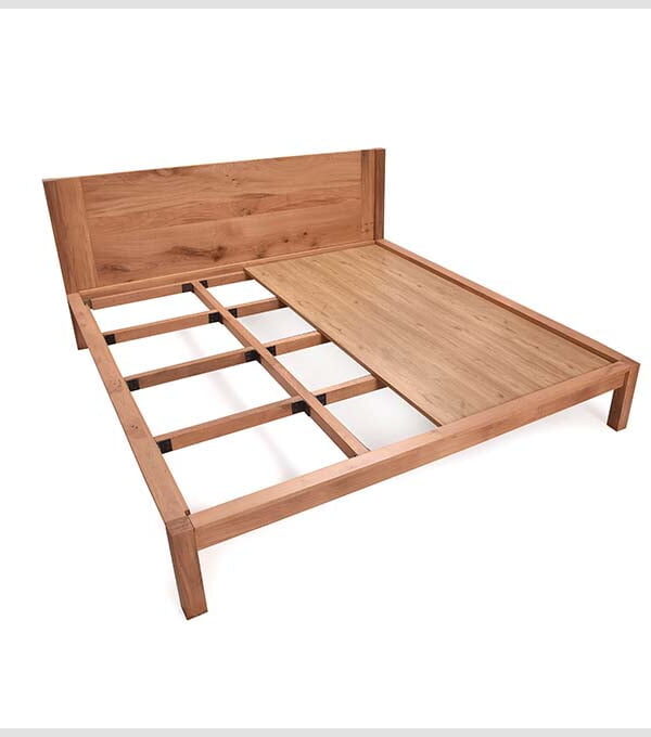 Custom Made White Oak Bed – Solid Wood Knock Down Structure