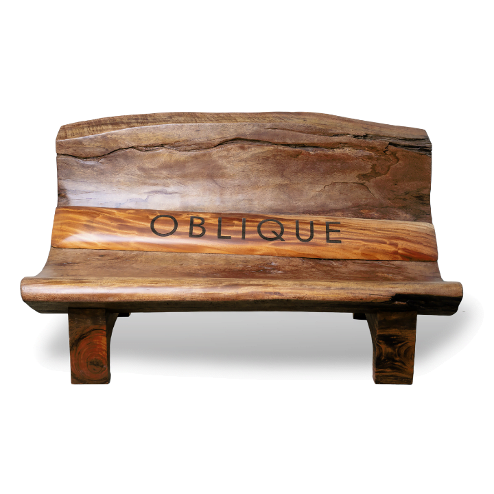 Live Edge Obliqued Bench Natural Hollow Log Design - Image 2