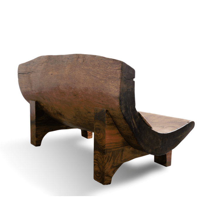 Live Edge Obliqued Bench Natural Hollow Log Design - Image 5