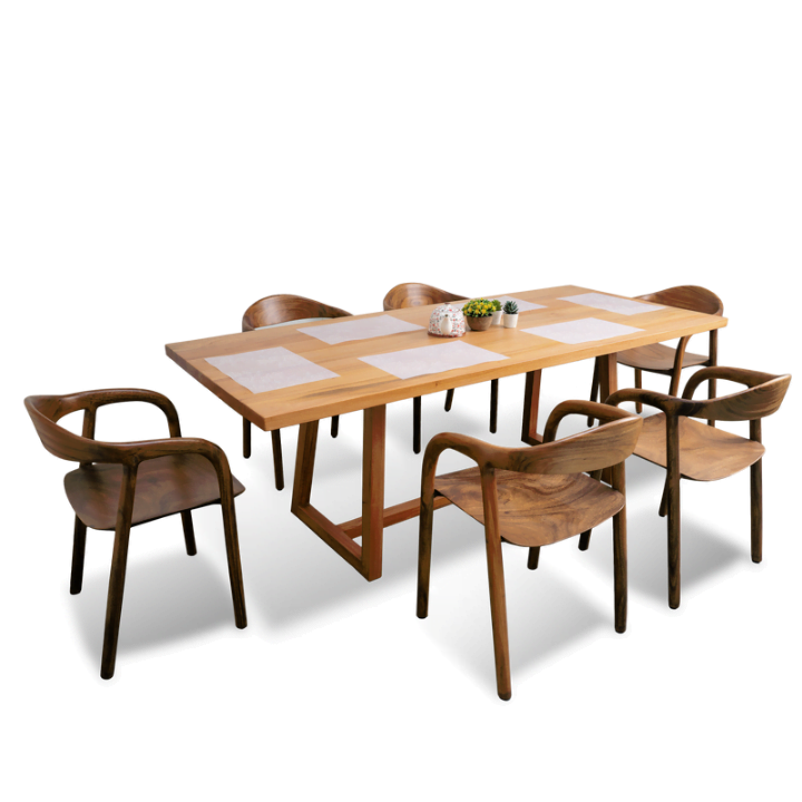 Orangish Mahogany Dining Table - Image 6