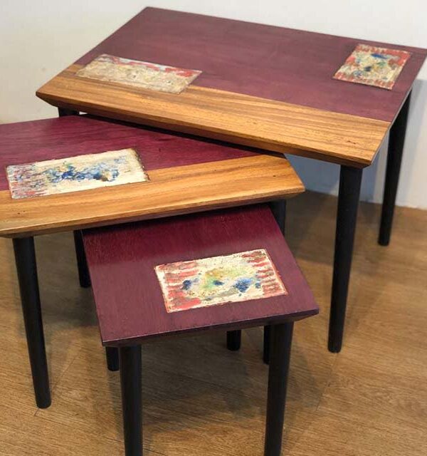Solid Wooden Purple In My Heart Nesting Table