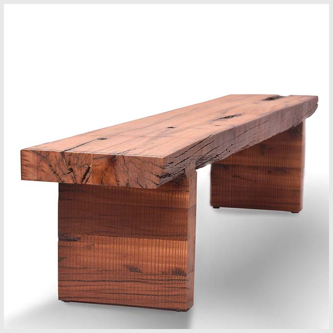 Solid Wood Railway Sleeper Bench - Image 2