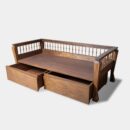 Custom Made Rajwadi Diwan with Teak and Walnut Wood Storage