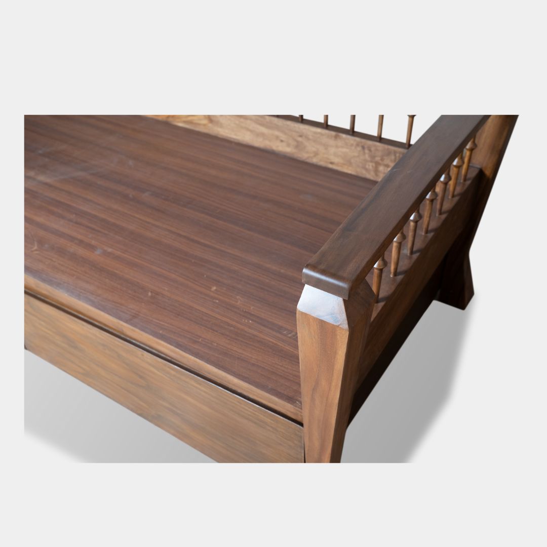 Custom Solid Wooden Rajwadi Diwan - Image 4