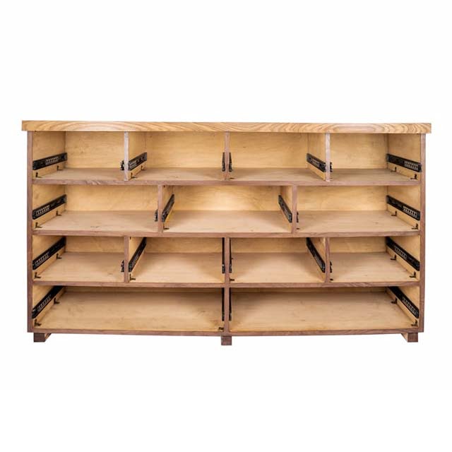 Live Edge Curvy Me Reception Table – Wooden Storage Cabinet - Image 2