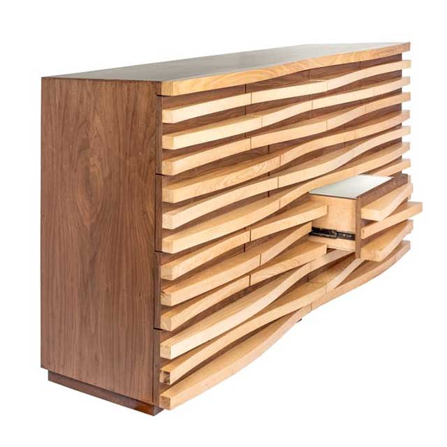 Live Edge Curvy Me Reception Table – Wooden Storage Cabinet - Image 5