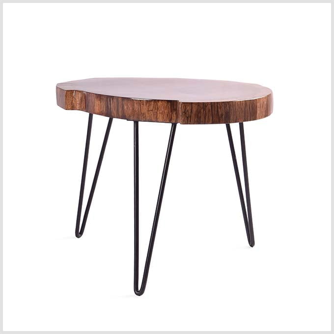 Live Edge Solid Wood Saka Diorama Table – Purple Heart Wood Design - Image 4