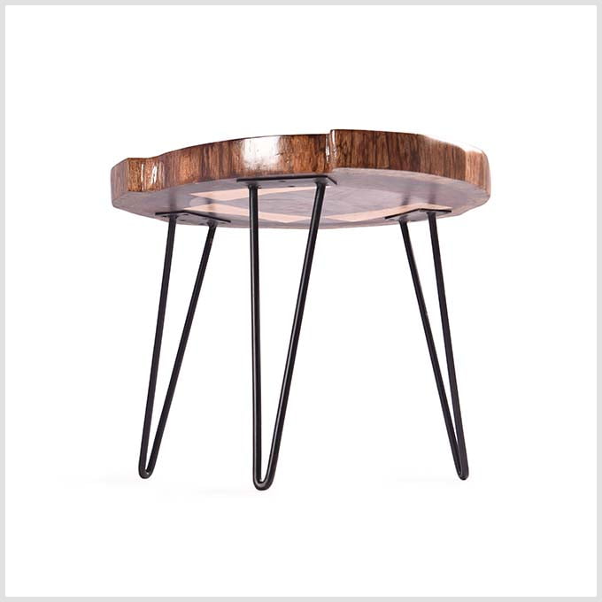 Live Edge Solid Wood Saka Diorama Table – Purple Heart Wood Design - Image 5
