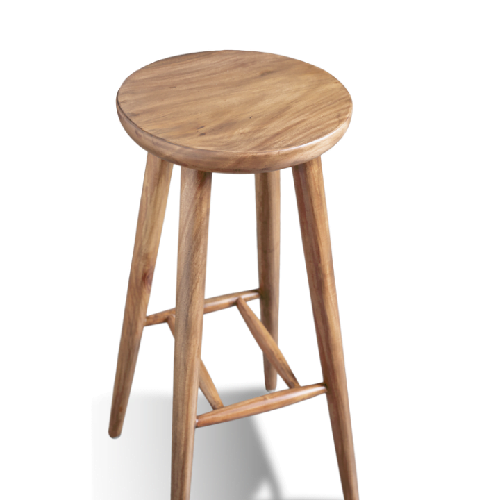 Solid Wood Sim Pi Bar Stool – Handcrafted in Mahogany - Image 2