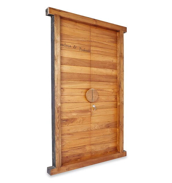 Wooden Sleek Teak Door – Elegant Wooden Entry