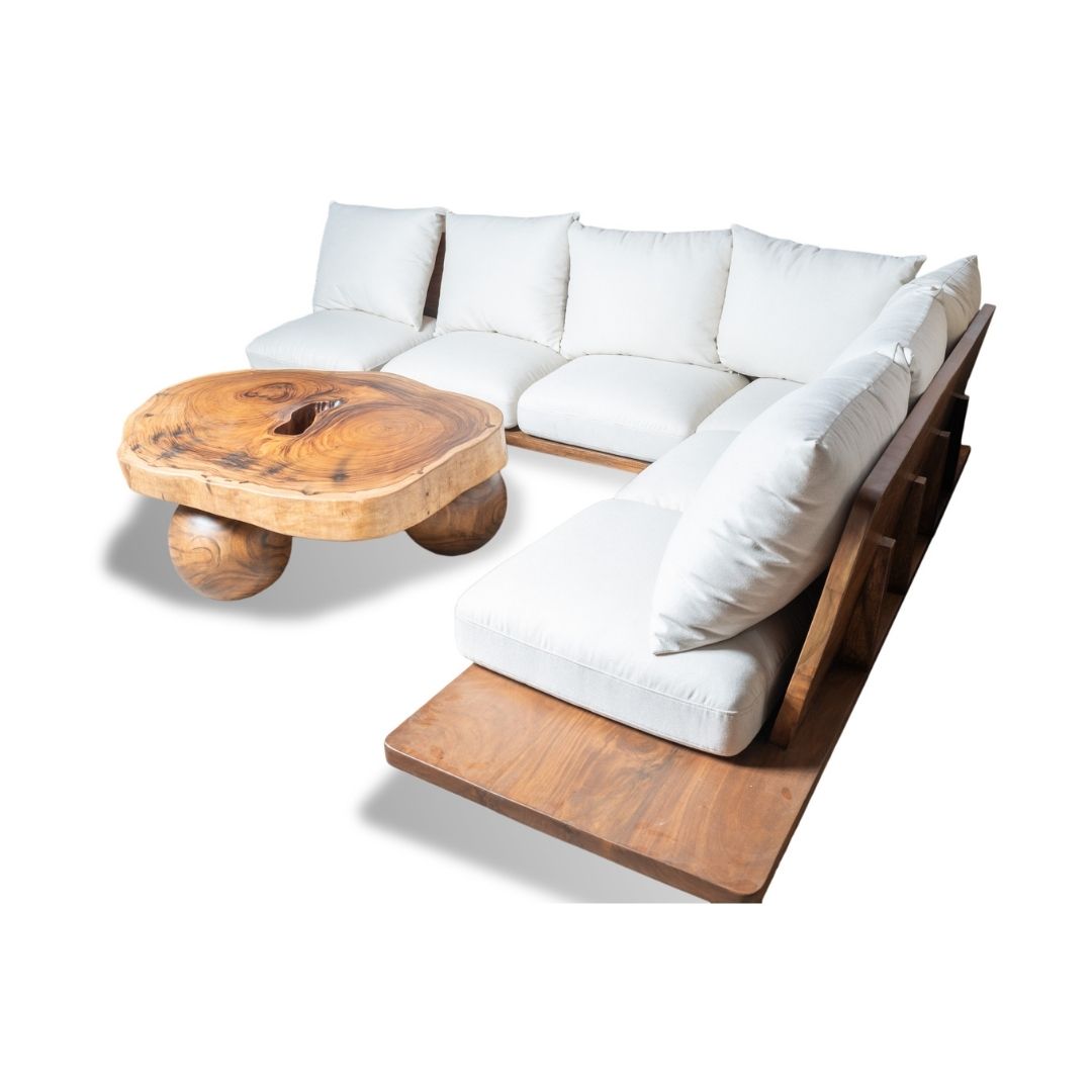 Custom Made Solid Wood Sofa L-Shape - Image 9