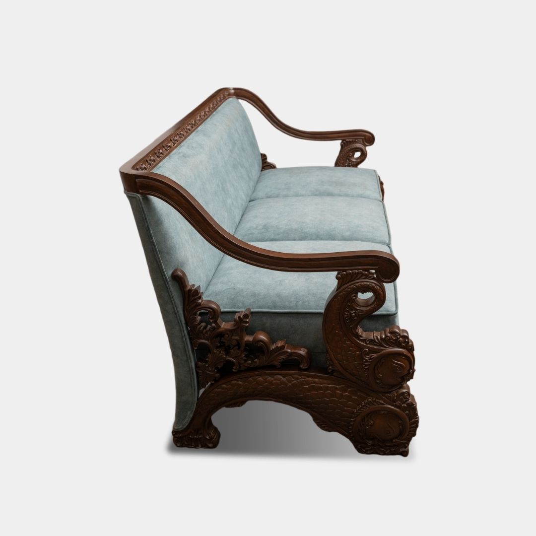 Super Carved Three Seater Sofa - Image 2