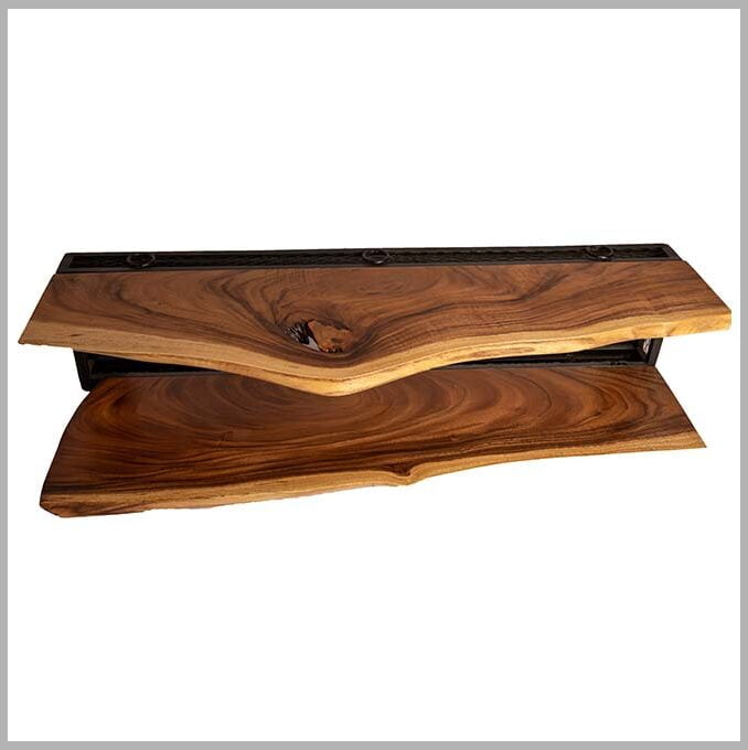 Live Edge Alive TV Unit – Handmade Wooden Entertainment Shelf - Image 3