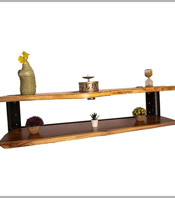 Live Edge Alive TV Unit – Handmade Wooden Entertainment Shelf