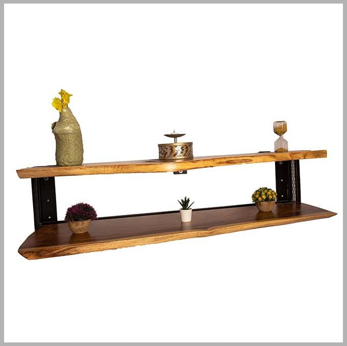 Live Edge Alive TV Unit – Handmade Wooden Entertainment Shelf