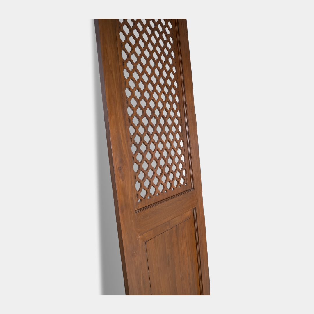 Custom Made Solid Wood Temple Door with Handcrafted Jali Work - Image 3