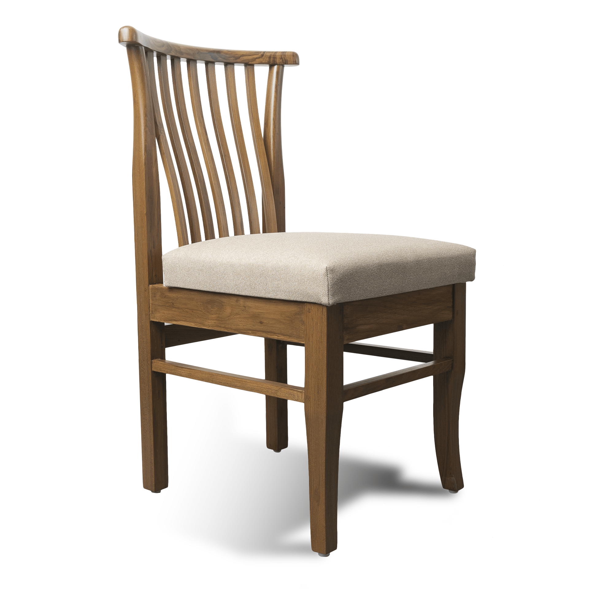 Solid Wooden Wavy Backed Chair - PU Matte Finish - Image 3