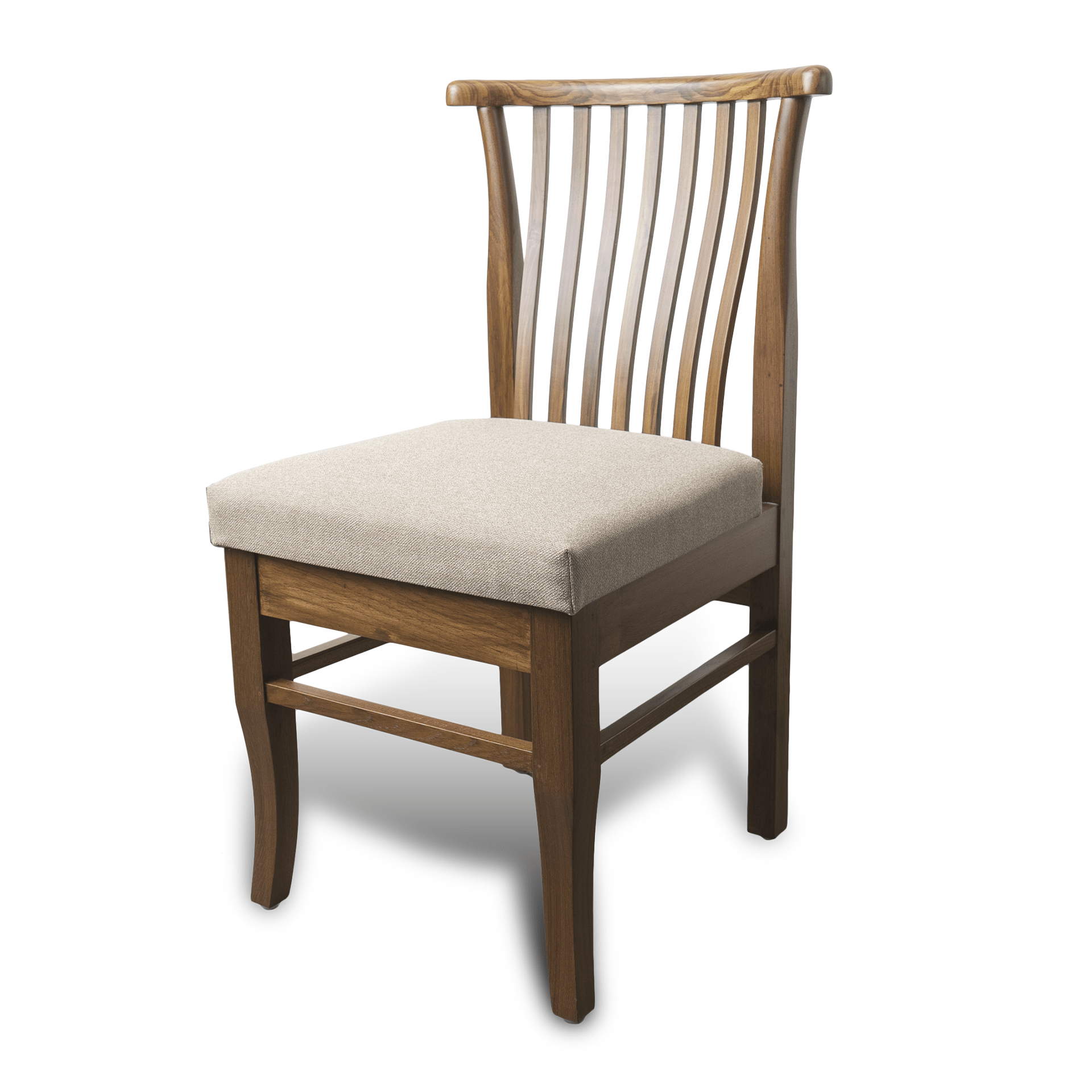 Solid Wooden Wavy Backed Chair - PU Matte Finish
