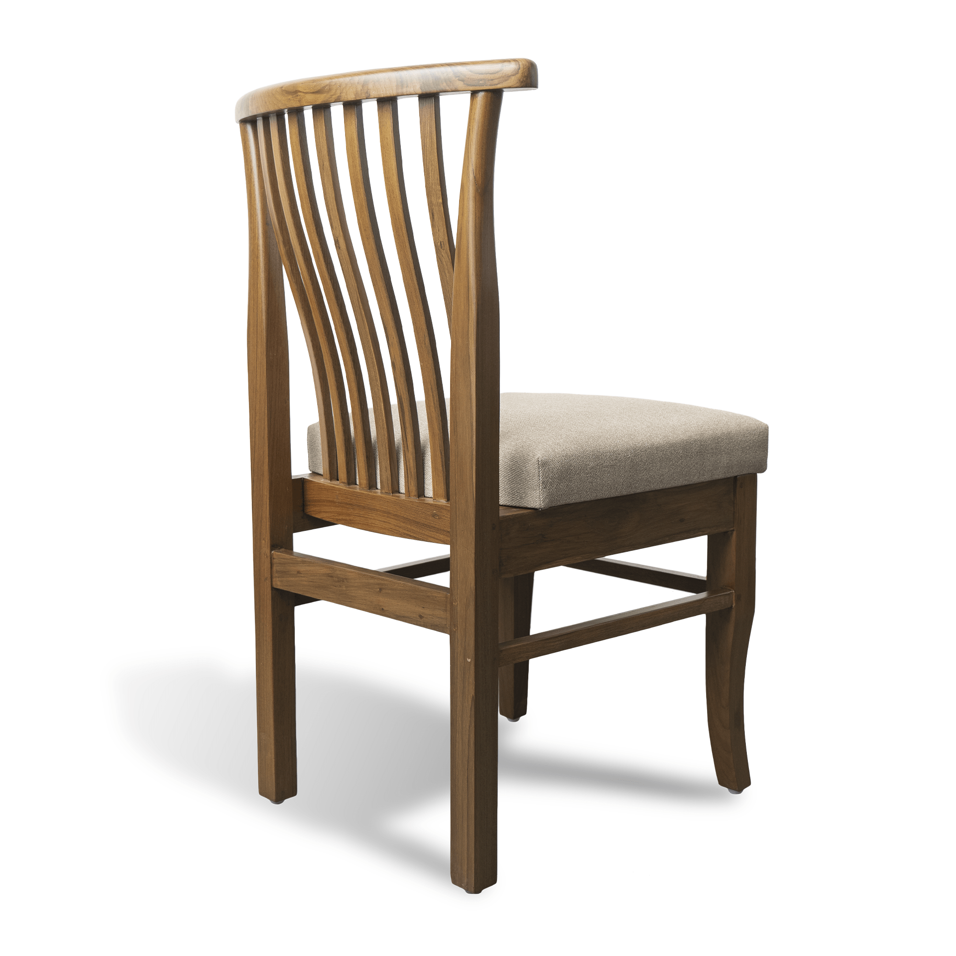 Solid Wooden Wavy Backed Chair - PU Matte Finish - Image 4