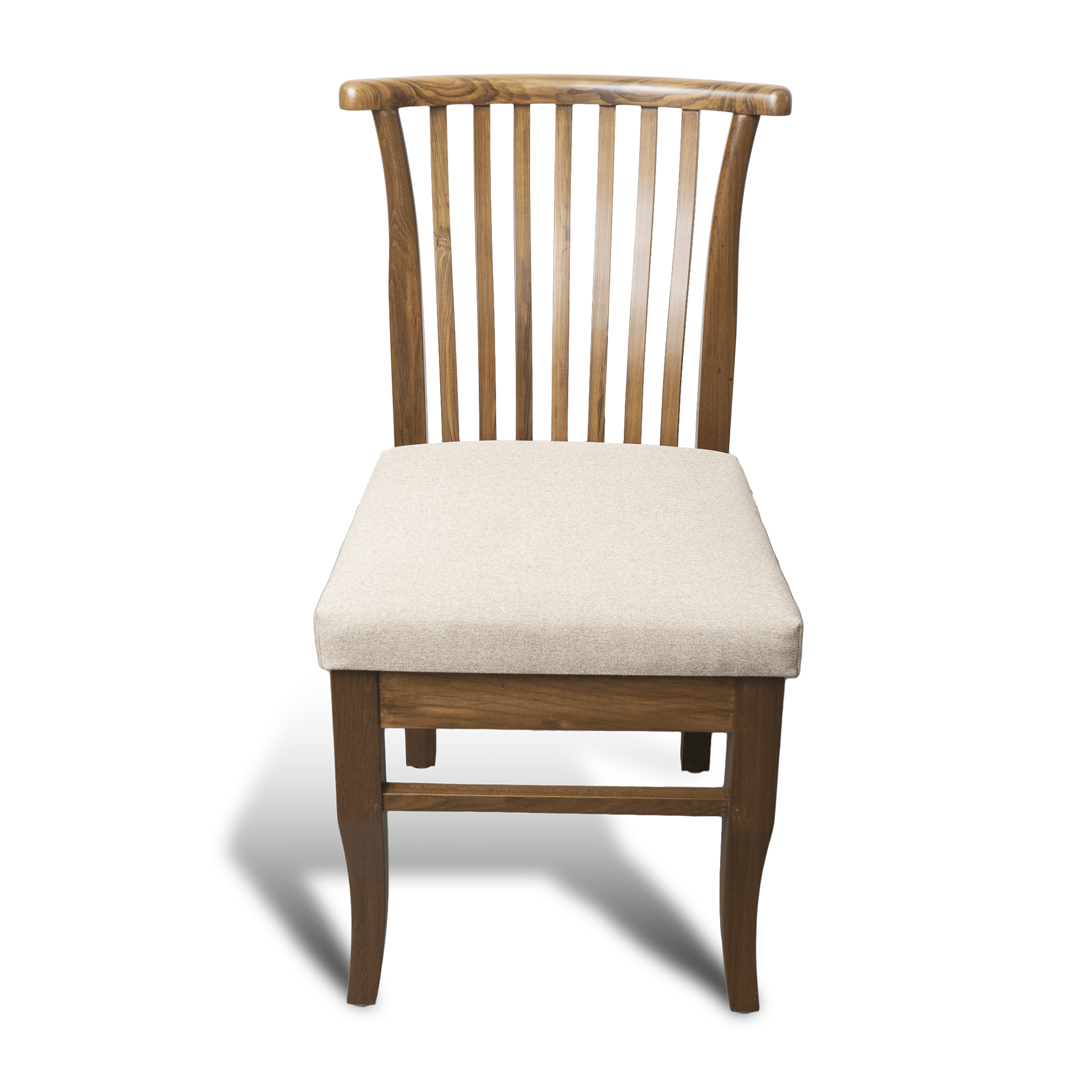 Solid Wooden Wavy Backed Chair - PU Matte Finish - Image 2