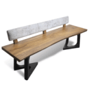Solid Wooden White Back Bench with Upholstered Comfort