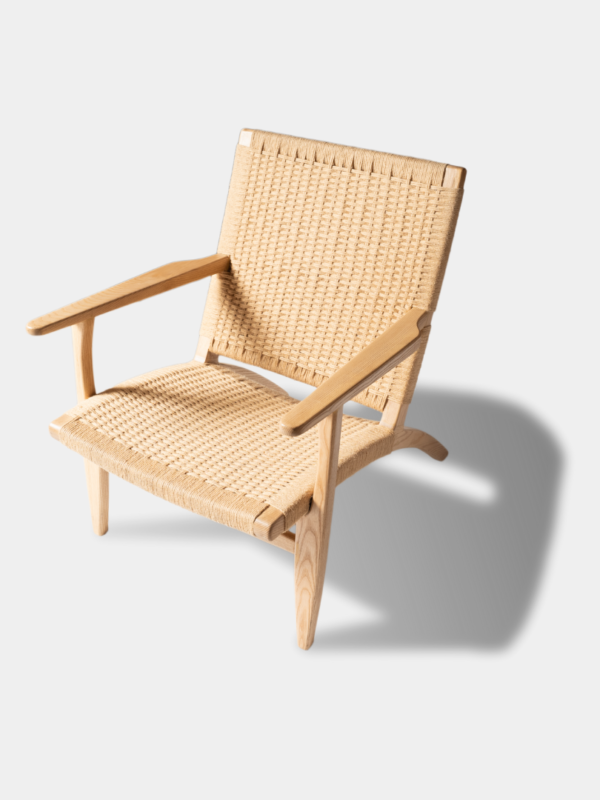White Jute Balcony Chair - Black and White