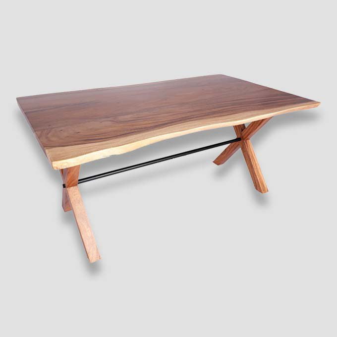 Live Edge X Leg Dining Table - Image 2