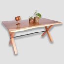 Live Edge X Leg Dining Table