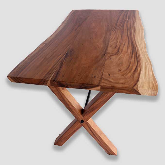 Live Edge X Leg Dining Table - Image 4