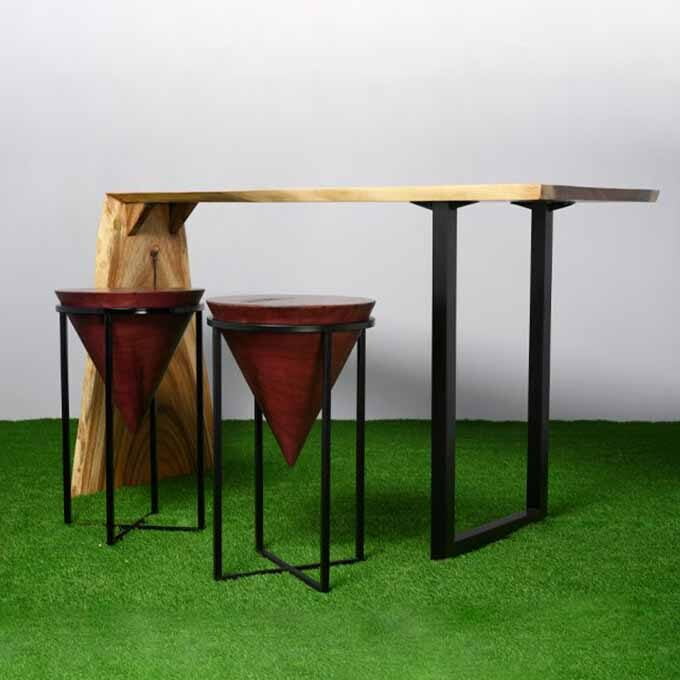 Live Edge Mitered Bar Table - Image 2