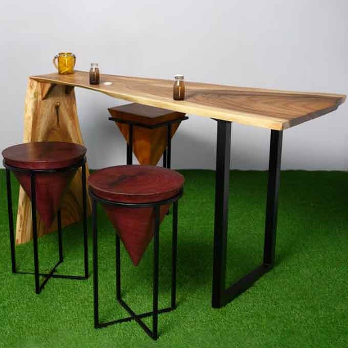 Live Edge Mitered Bar Table